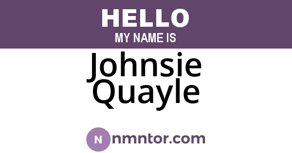 Johnsie Quayle