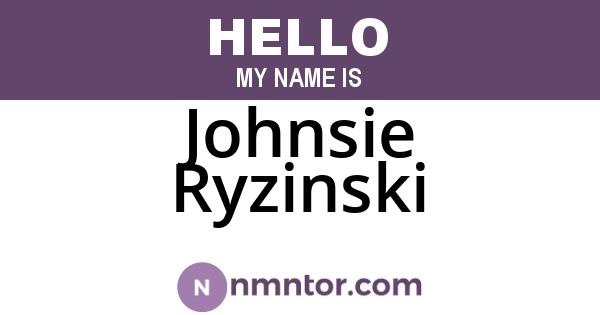 Johnsie Ryzinski