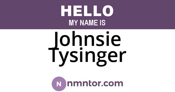 Johnsie Tysinger