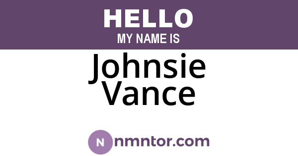 Johnsie Vance