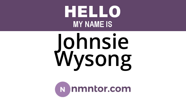 Johnsie Wysong