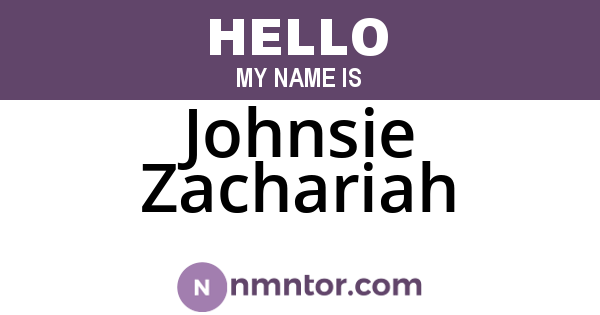 Johnsie Zachariah