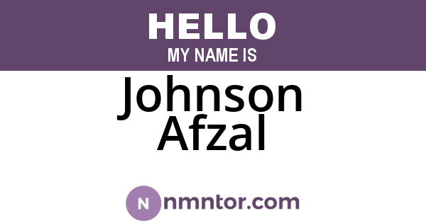 Johnson Afzal