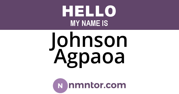 Johnson Agpaoa