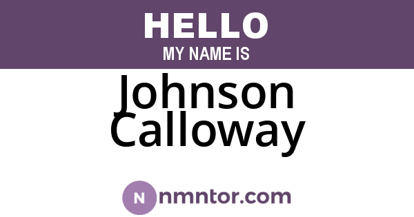 Johnson Calloway