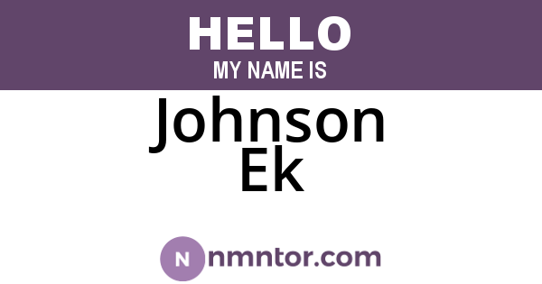 Johnson Ek