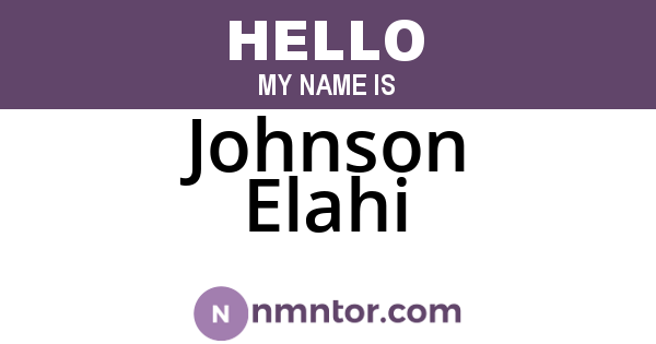 Johnson Elahi