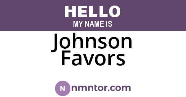 Johnson Favors