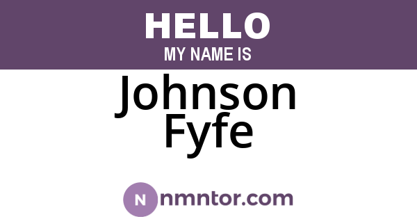 Johnson Fyfe