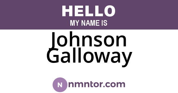 Johnson Galloway