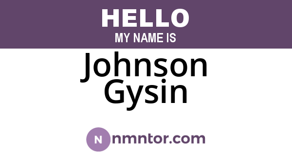 Johnson Gysin