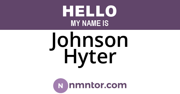 Johnson Hyter