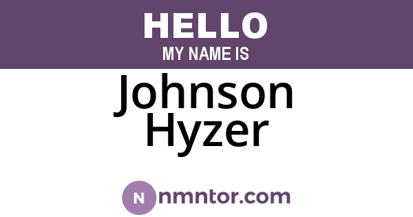 Johnson Hyzer