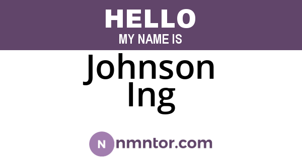 Johnson Ing