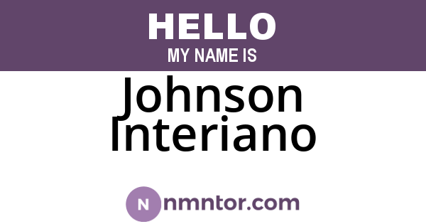 Johnson Interiano