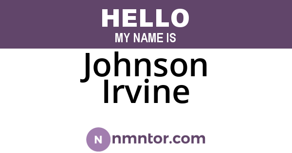 Johnson Irvine