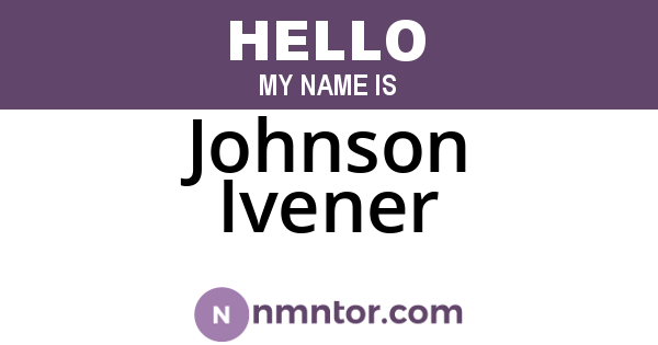 Johnson Ivener
