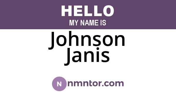 Johnson Janis