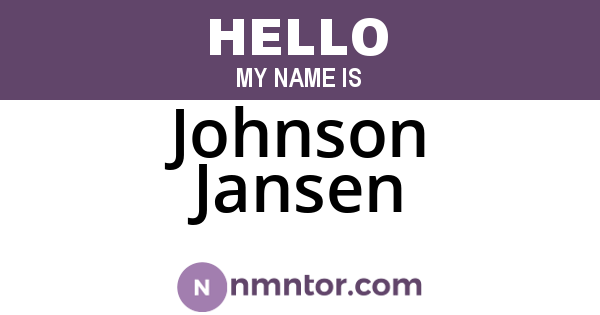 Johnson Jansen