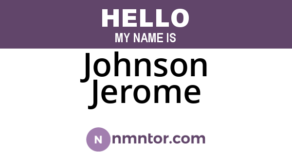 Johnson Jerome