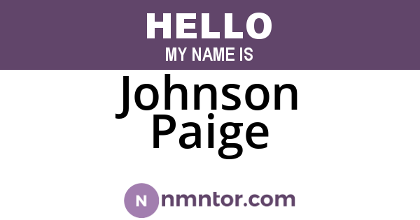 Johnson Paige
