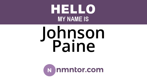 Johnson Paine