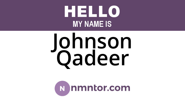 Johnson Qadeer