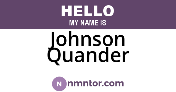 Johnson Quander