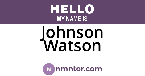Johnson Watson