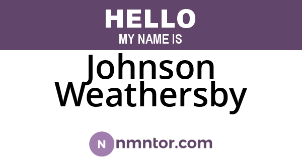 Johnson Weathersby
