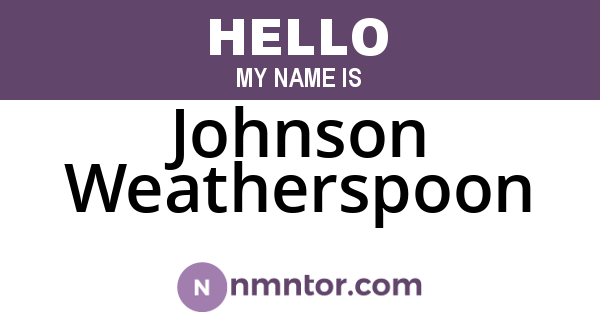 Johnson Weatherspoon