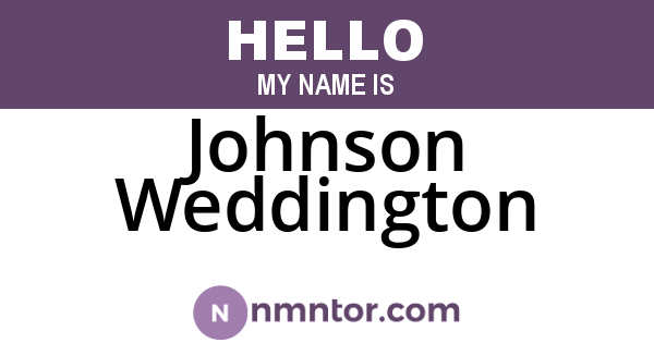 Johnson Weddington