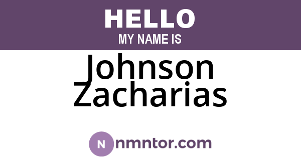 Johnson Zacharias