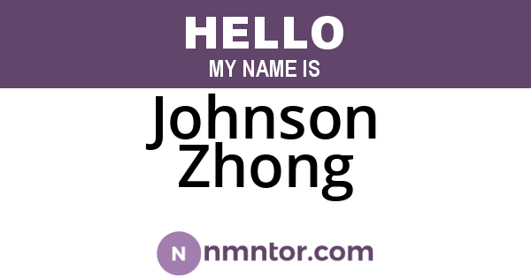 Johnson Zhong