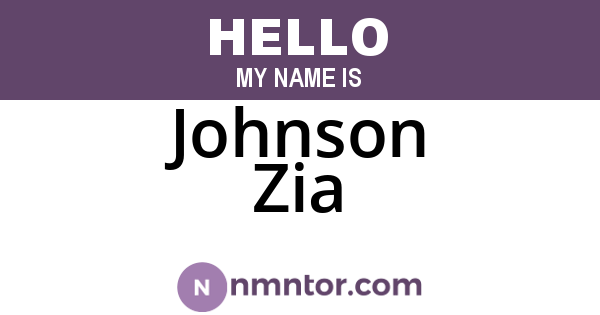 Johnson Zia