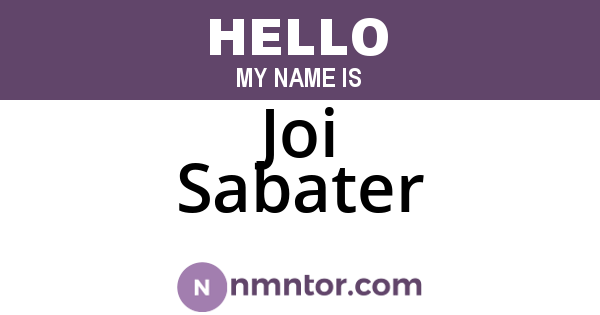 Joi Sabater