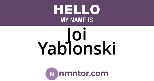 Joi Yablonski