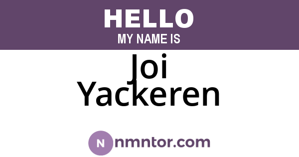 Joi Yackeren