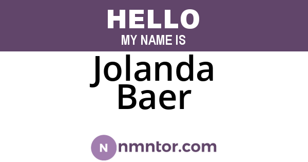 Jolanda Baer