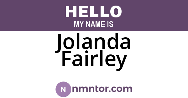 Jolanda Fairley