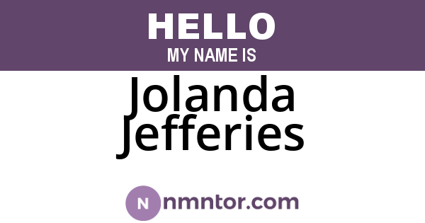 Jolanda Jefferies