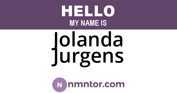 Jolanda Jurgens