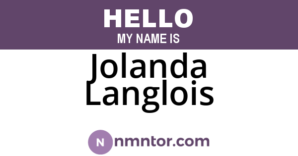 Jolanda Langlois