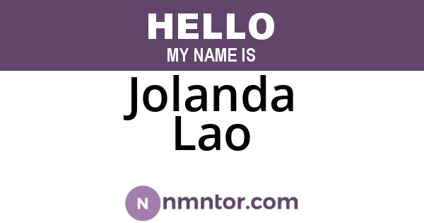 Jolanda Lao
