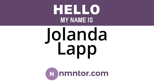 Jolanda Lapp