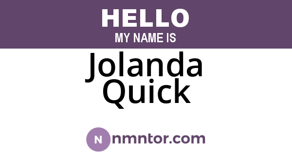 Jolanda Quick