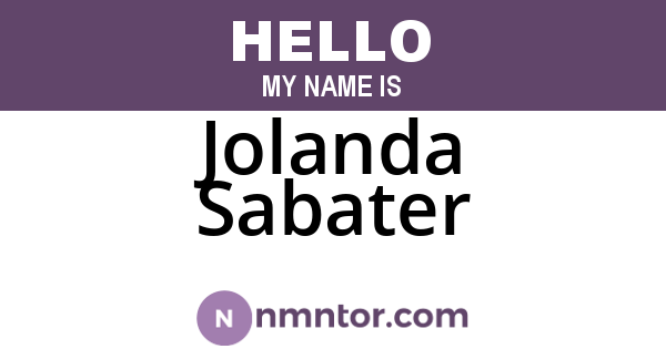 Jolanda Sabater