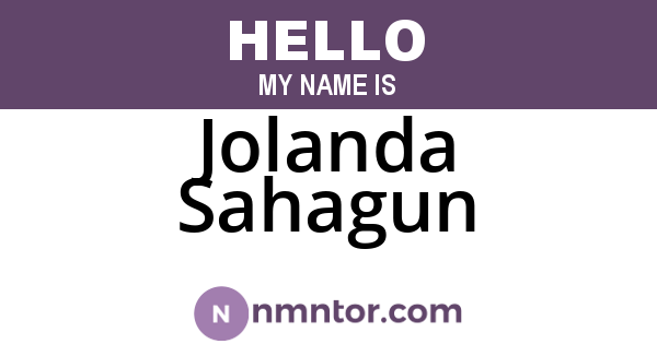 Jolanda Sahagun
