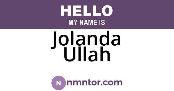 Jolanda Ullah