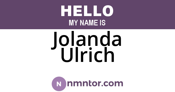 Jolanda Ulrich